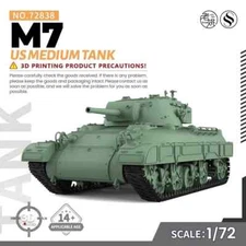 SSMODEL SS72838 1/72 25mm Military Model Kit US M7 Medium Tank