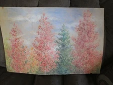 Original Pastel By Peg DeChene Humphreys, Autumn Trees 18"x 12"