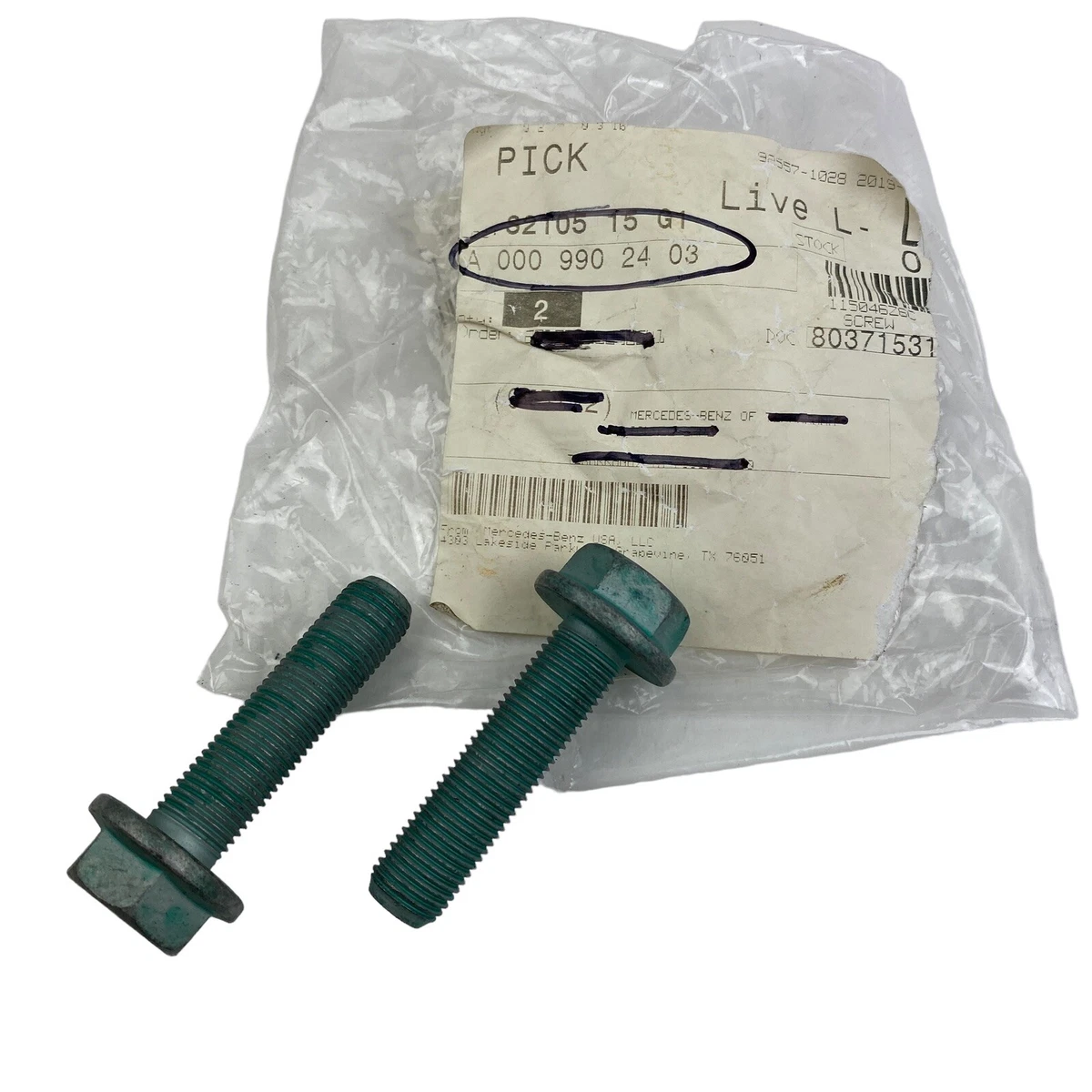 2-pack of Genuine Mercedes-Benz OEM Upper Strut Mount Bolts 000  