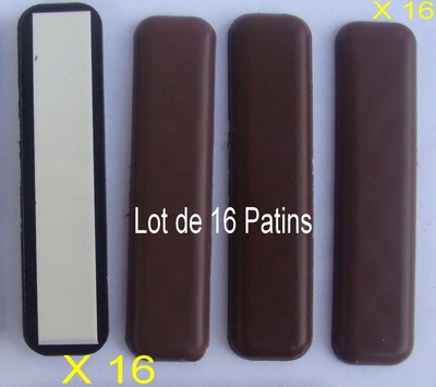 Lot De 24 Patins Glisseurs Carrés Adhésifs Téflon PTFE Marron - Pour Meubles