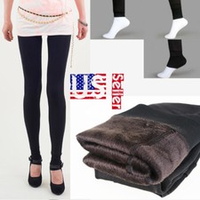 Women Winter Thick Fleece Fur Lined Thermal High Waisted Tight Pencil Leggings