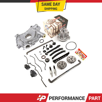 Timing Chain Kit Cam Phaser VCT Selenoid Oil Water Pump for 04-10 Ford 5.4
