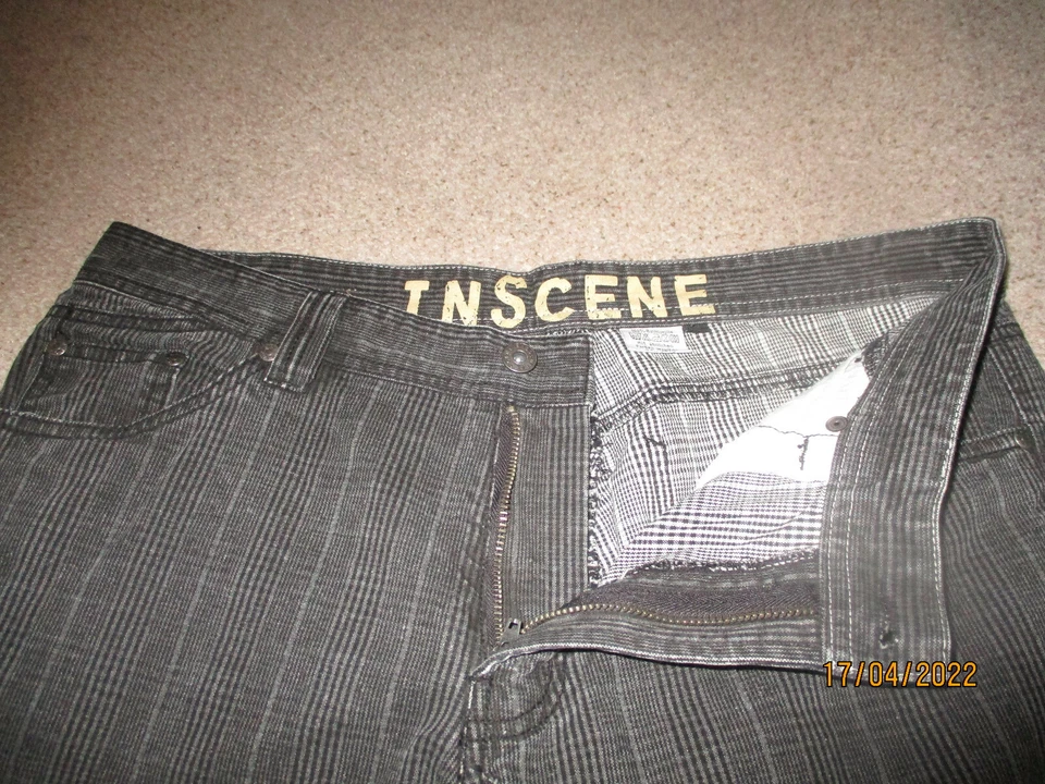 Herren  JEANS W 36 / L 34 five pokets INSCENE schwarz grau Überkaro NEUWERTIG - Bild 3 von 4