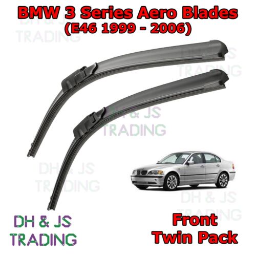(99-06) BMW E46 3 Series Aero Wiper Blades Window Windscreen 23" 20" Hook Type - Picture 1 of 1