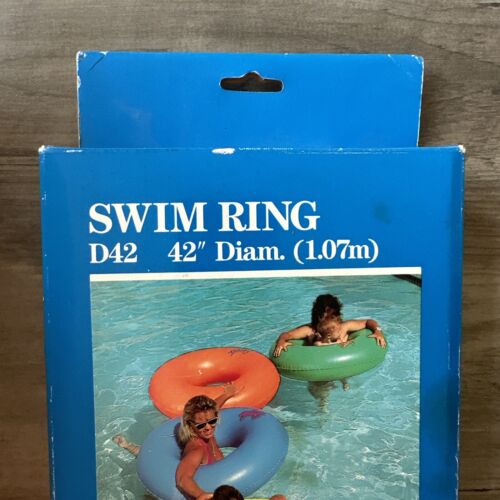 RARE Sevylor 42” Swim Ring Pool Float D42 Vintage NOS Yellow INFLATABLE RAFT TOY - Picture 2 of 15