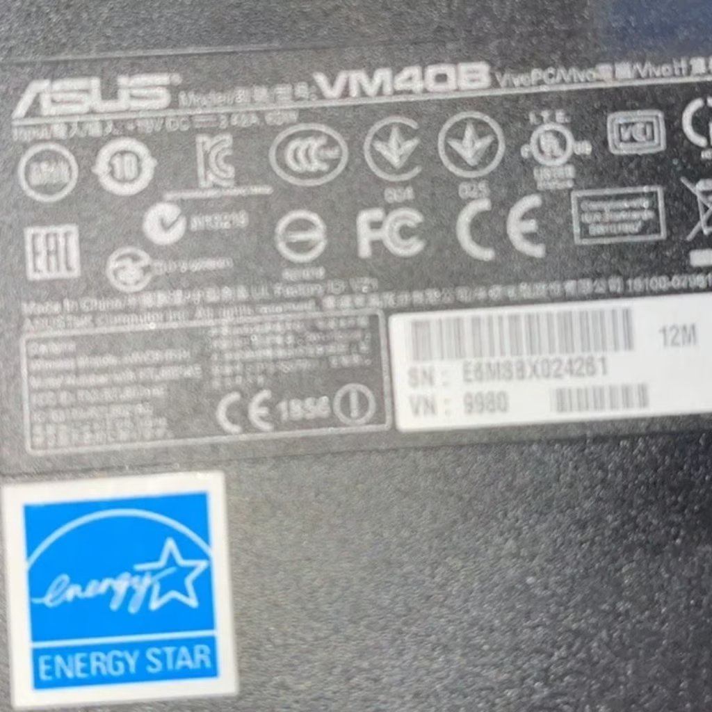 ASUS VivoPC VM40B Mini Desktop Computer Celeron 1007U, 500 GB HDD, 4GB