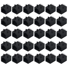 Antrader 30pcs RJ45 Modular Jack 8P8C 8 Pins PCB Mount Telephone Connector