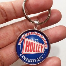 Vintage High Performance Holley Carburetor Reproduction Carb Logo Sign Keychain