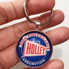 Vintage High Performance Holley Carburetor Reproduction Carb Logo Sign Keychain