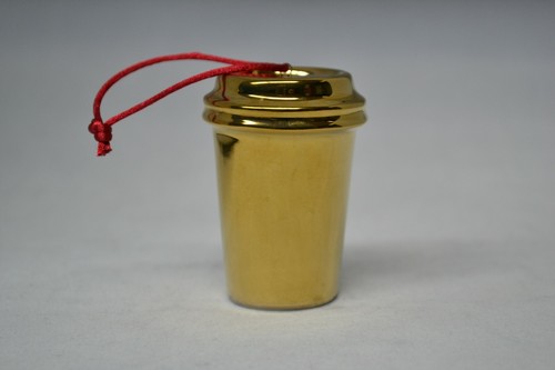Taza de cerámica metálica dorada Starbucks Christmas Ornament 2014 - Imagen 4 de 7