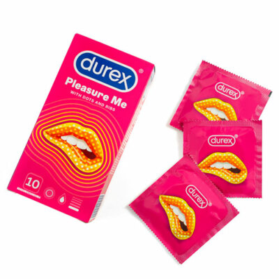Durex Pleasure Me condoms * Ribbed & Dotted * Stimulating Pleasuremax Box of 10
