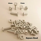 Greenhouse Bolts & Nuts 11mm or 22mm SQUARE Head Aluminium Bolts For Greenhouse
