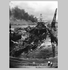 Wrecked Ships Pearl Harbor Attack PHOTO Destroyers Battleships World War 2