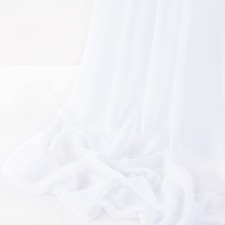 White 5 Yards 60" Wide Sheer Fabric Chiffon Fabric by The Yard Continuous Sol...