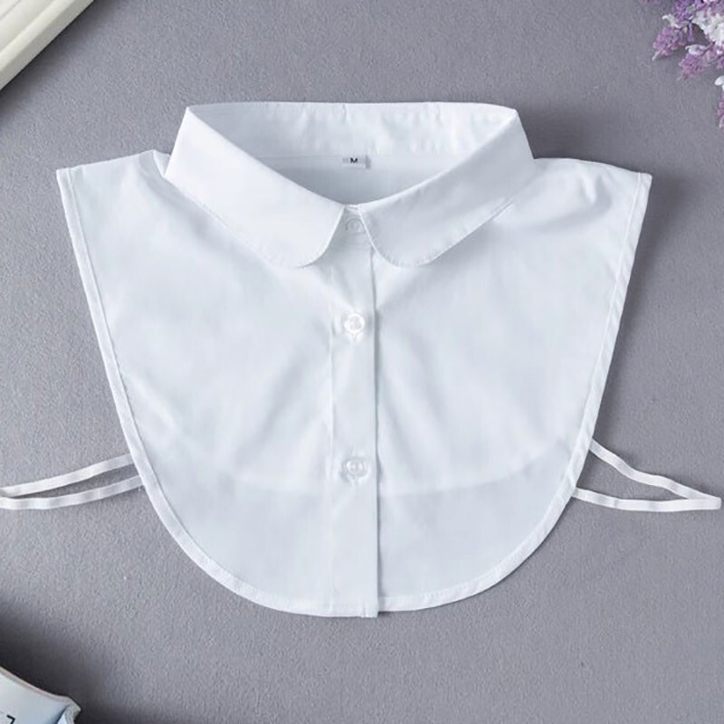 Fake Collar White Black Blouse Sweater Detachable Shirt Women Lapel Blouse Top