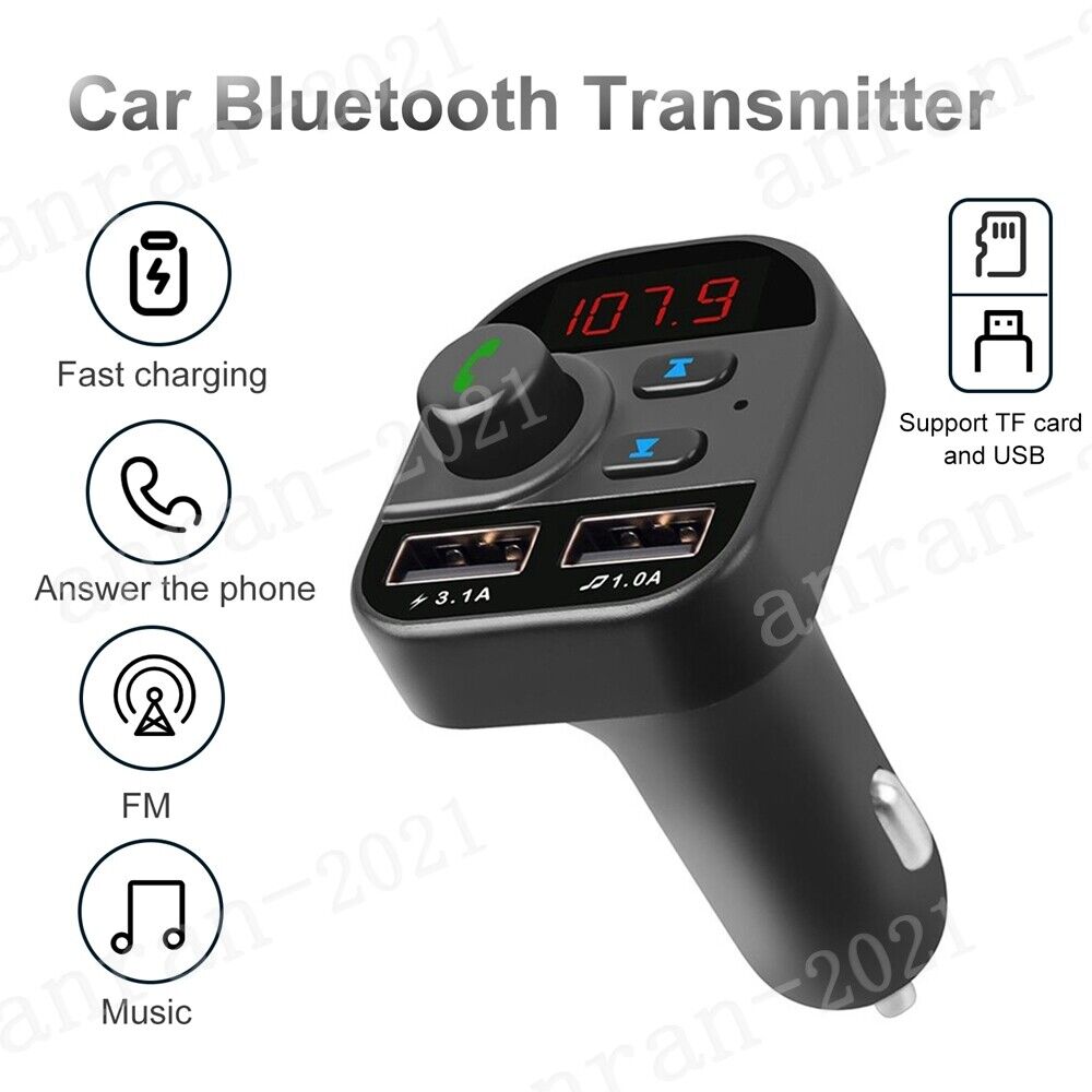 Bluetooth Car Kit MP3 Wireless FM Transmitter Radio Adapter Dual USB Charger eBay