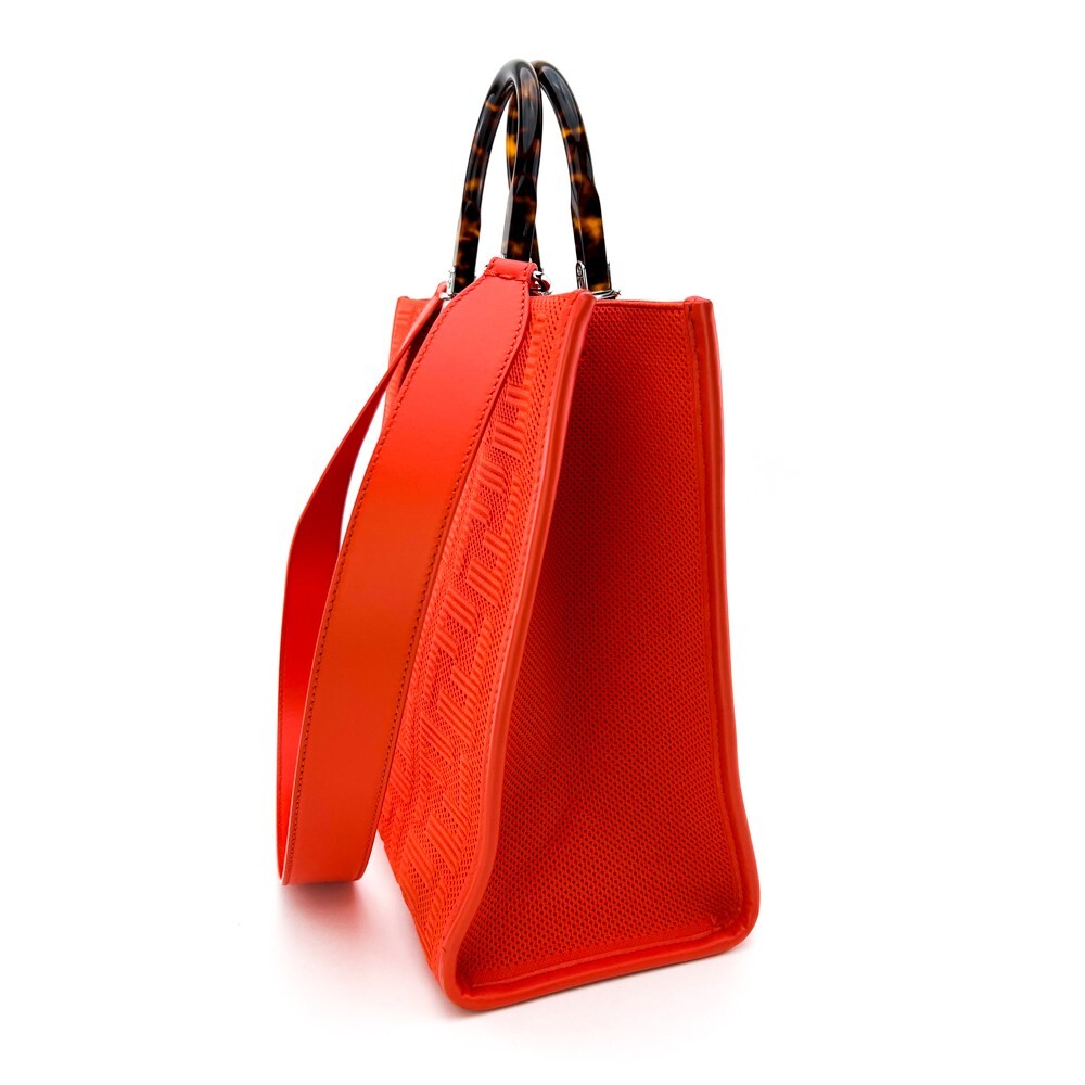 FENDI Orange Technical Fabric Plexiglass FF Motif Sunshine