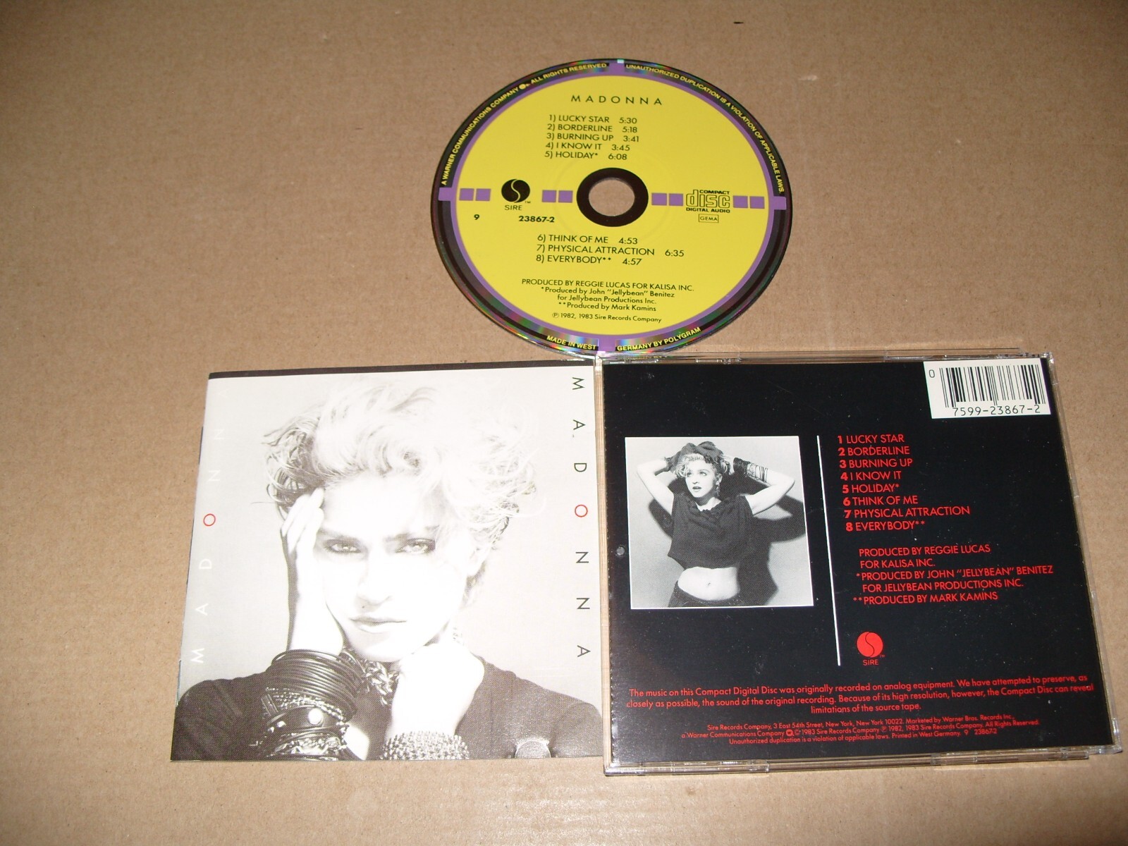 Madonna - Madonna 1983 Sire -  Rare 8 Tracks Early Press cd + inlays Vg+ - (M3)