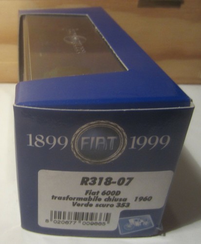 1690. BRUMM R318-07 FIAT 600D 1960 Chiusa/Closed Verde scuro/Dark Green- Sp. Ed. - Foto 7 di 7