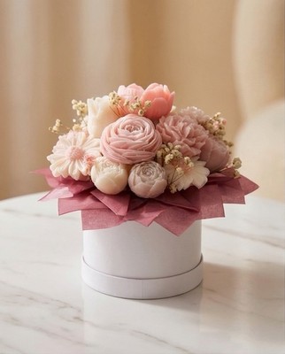 Rose Candle Bouquet Gift Box Soy Wax Flowers Set Handmade Decoration 19pcs