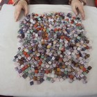 8.7LB 700Pcs Tiny Natural Quartz Crystal Jasper Square Mixed Gem Stones Healing — photo 1