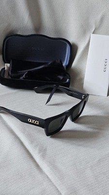 Gucci GG1835S 001 Sonnenbrille Schwarz Logo Gold Original Made In Italy