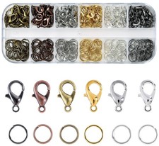 Lobster Claw Clasps and Open Jump Rings Set, 6 Colors Lobster Clasps for Jewelry