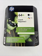 Genuine HP 64XL High Yield Black Tri-Color Ink Cartridges X4D93BN Exp 04/2021