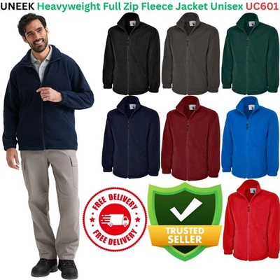 UNEEK UC601 Unisex Heavyweight Full Zip Fleece Jacket | Micro Anti-Pill Coat - Image 1 of 4