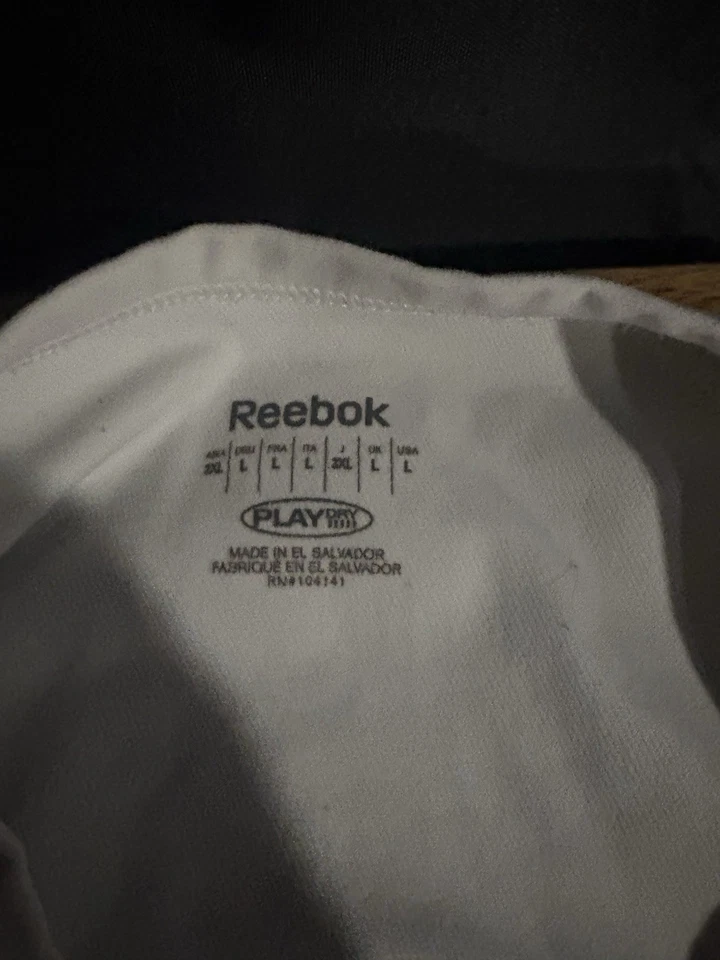 Blanco Reebok Play Dry Hombre Camiseta Deportiva Manga Corta Talla L Foto 2 de 2