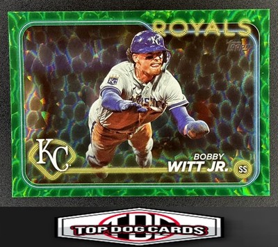 2024 Topps #254 Bobby Witt Jr. Green Crackle Foil /499 Kansas City Royals