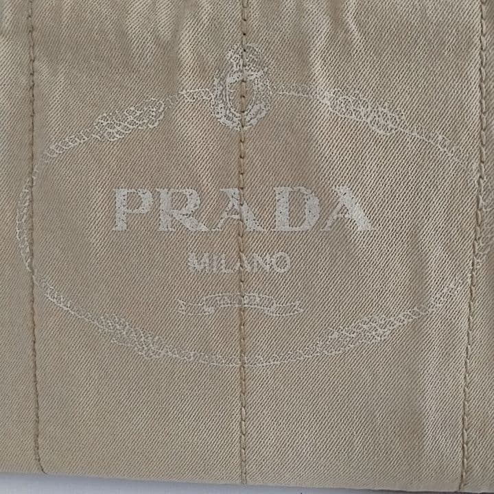 Prada Canapa Tote Bag Beige Canvas Large Vintage Authentic thumbnail 3