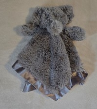 Cloud Island Elephant Security Blanket Plush Lovey Gray Satin Trim