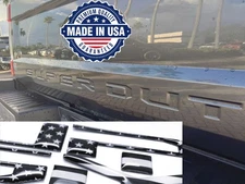COMPATIBLE WITH 2017 18 2019 3D US BLACKENED FLAG DOMED RAISED TAILGATE LETTERS