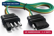 Trailer Wire Extension 4-Way 4 Pin Plug, 4 Wire 4-Flat Connector with Male Fem