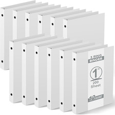 12 Pcs 1 Inch Mini 3 Ring Binders Fits 5.5" X 8.5" Paper, Holds Capacity 200 She