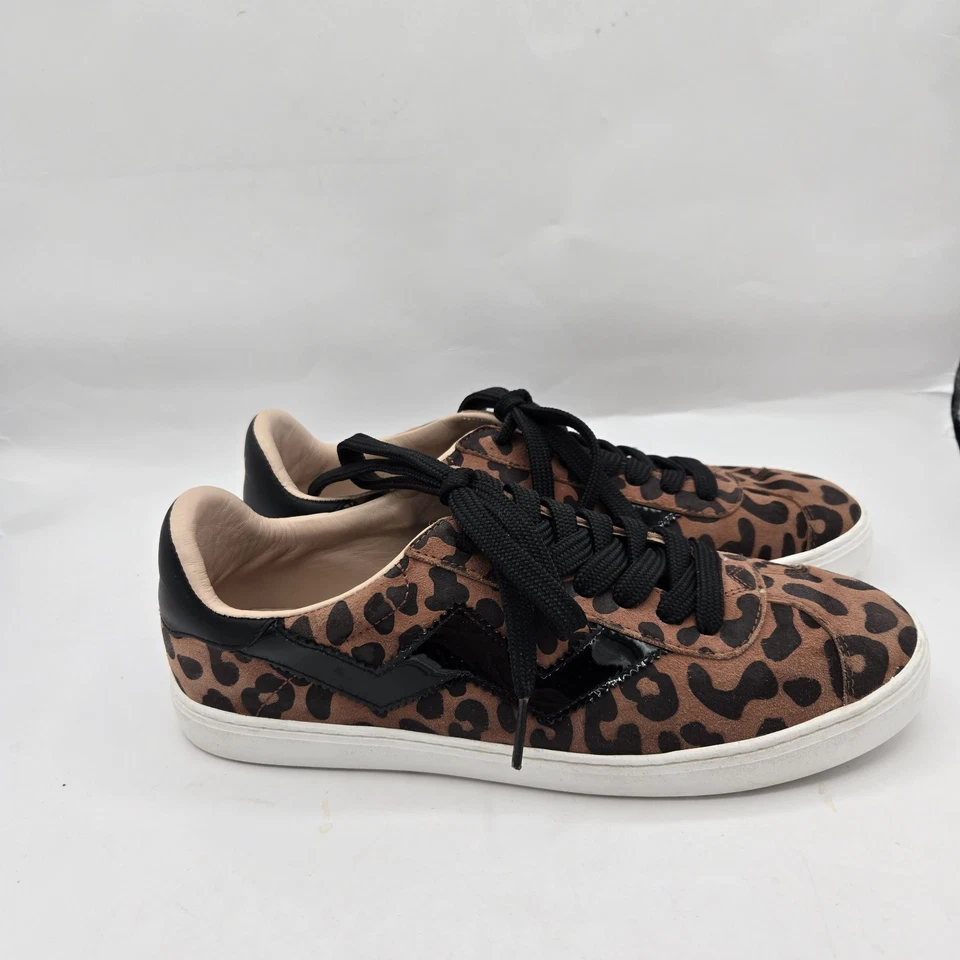 STUART WEITZMAN Daryl Leopard Sneakers Tennis Shoe Animal Print Size 6.5 - Image 2 of 4