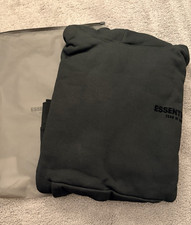 ESSENTIALS Fear of God Men's XL Black Solid Pullover Hoodie Hooded Logo