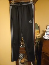 Adidas Track Pants Teen Boys Youth XL Black Knit Active Soccer Climacool Sweats
