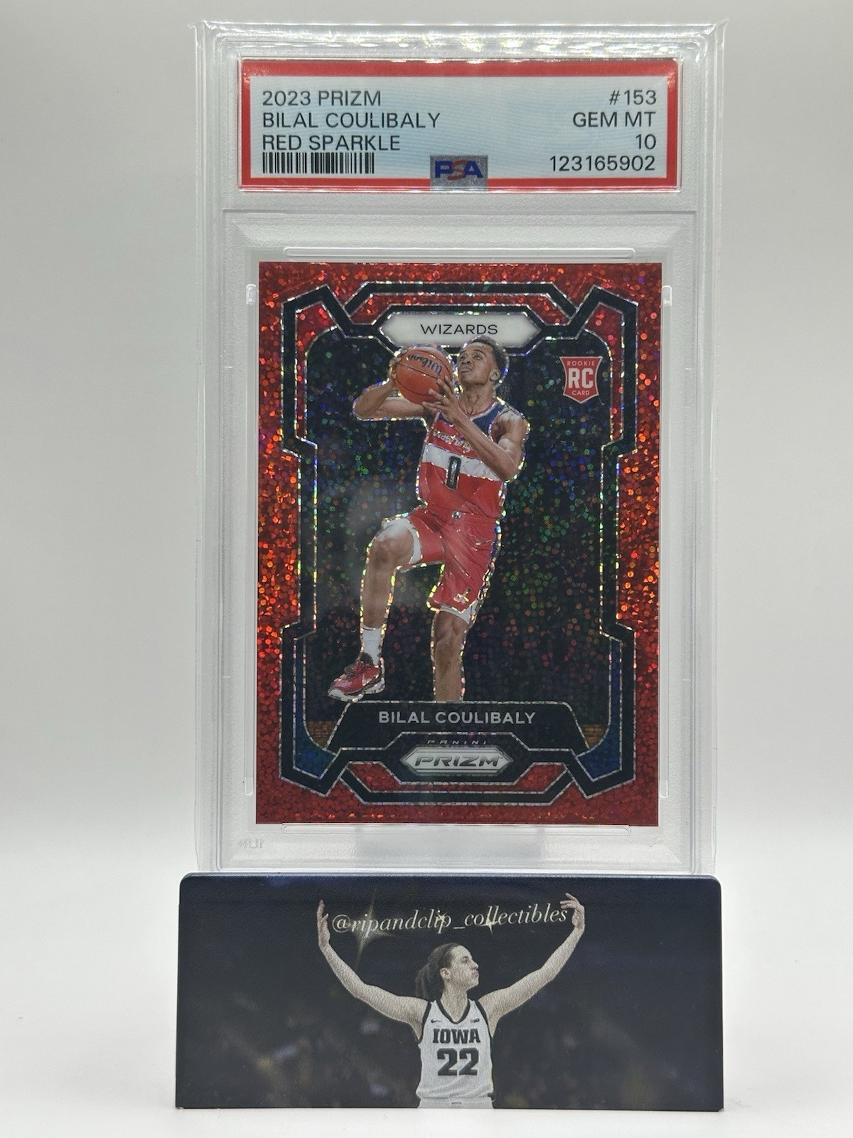 2023-24 Panini Prizm - Bilal Coulibaly #153 Red Sparkle Prizm (RC) PSA 10 👀