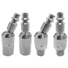 Air Plug Coupler Set 2 PCS 1/4 NPT Male 2 PCS Female Industrial Swivel Steel