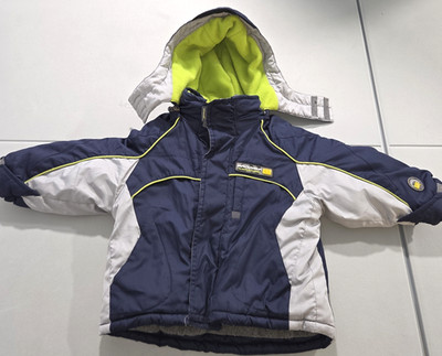 Zero X Posur Baby Boy 18M Hooded Snow Jacket 18M Navy White Hooded Fleece lined