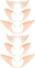 6 Pairs Soft Pointed Elf Ears Costume Accessories for Cosplay and Dress Up
