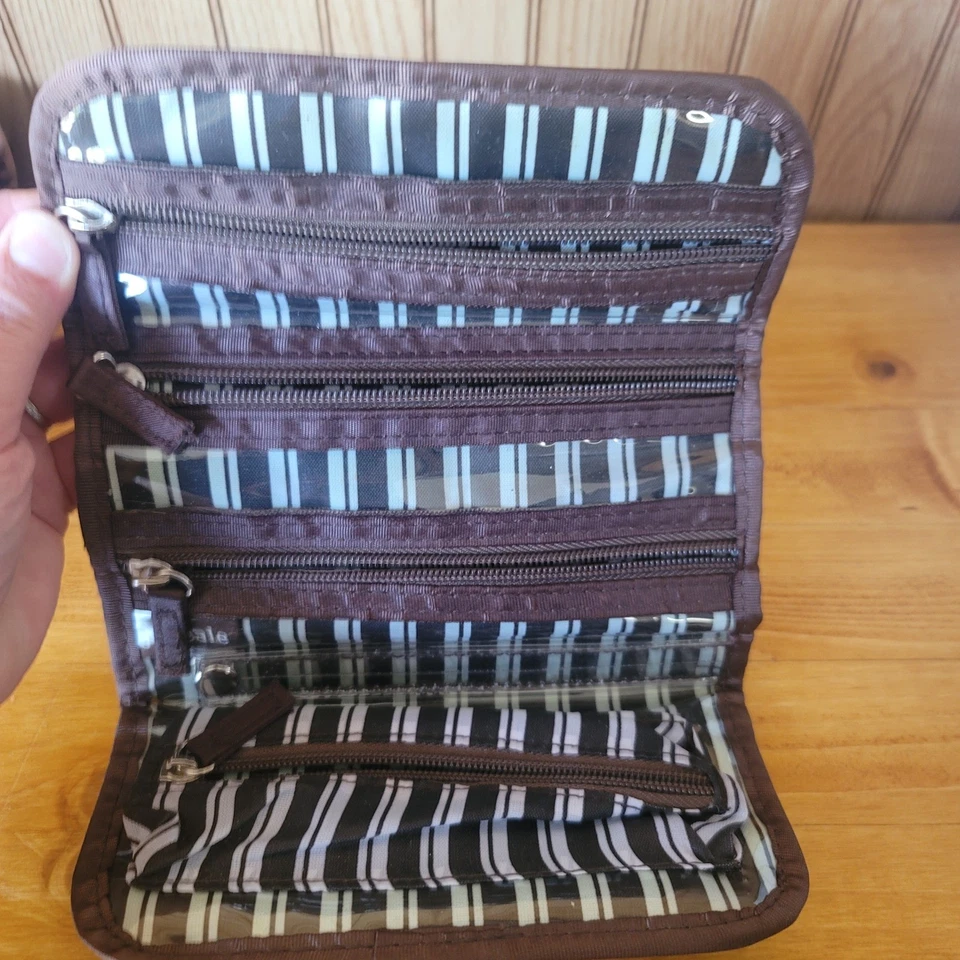 Jimeale New York Marrón Lunares Maquillaje Cepillo Cosmético Estuche de Viaje Enrollable Foto 2 de 3