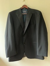 Chaps Ralph Lauren Men's Black Wool Tuxedo Sport Coat Jacket 50L Peak Lapel