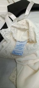 Vintage SEARS Nylon Anti-cling White Full Slip Lingerie 36