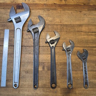 ADJUSTABLE WRENCH SIZE Set Lot Wrenches • 18" to 8" BONNEY BECHTEL ☆USA