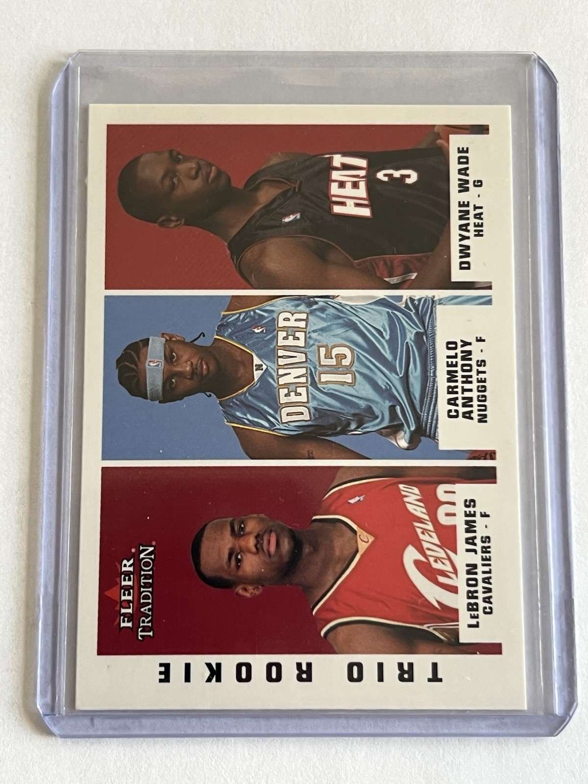 2003 Fleer Tradition LeBron James Carmelo Anthony & Dwayne Wade RC #300 Trio