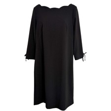 Talbots Womens Scallop Neck Stretch Shift Dress Sz 6 Career Old Money Elegant