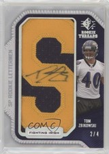 2008 SP Rookie Threads Lettermen College Nickname 2/4 Tom Zbikowski Auto 0dj8